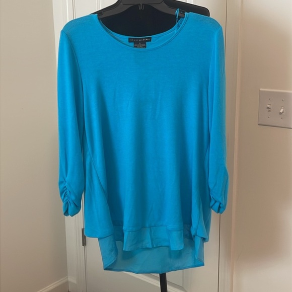NWT Grace Elements Aqua Lagoon 3/4 Sleeve Top Size M NWT - Picture 1 of 4